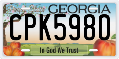 GA license plate CPK5980