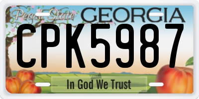GA license plate CPK5987