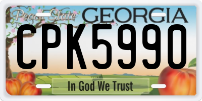 GA license plate CPK5990