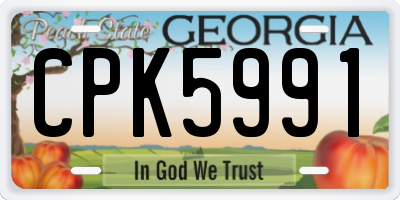 GA license plate CPK5991