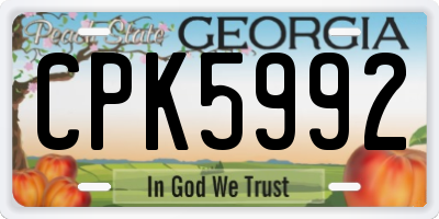 GA license plate CPK5992