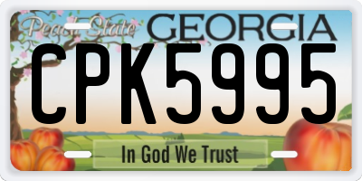 GA license plate CPK5995