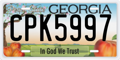 GA license plate CPK5997