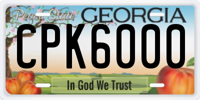 GA license plate CPK6000