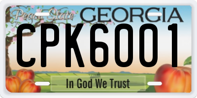 GA license plate CPK6001