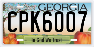 GA license plate CPK6007