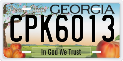 GA license plate CPK6013