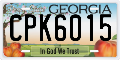 GA license plate CPK6015