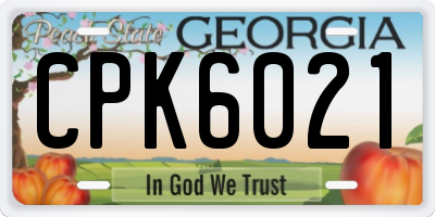 GA license plate CPK6021