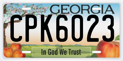 GA license plate CPK6023