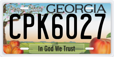 GA license plate CPK6027
