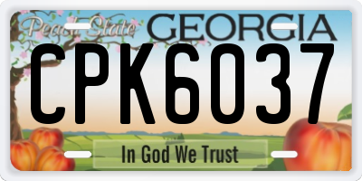 GA license plate CPK6037