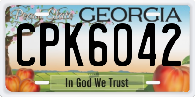 GA license plate CPK6042
