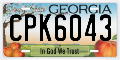 GA license plate CPK6043