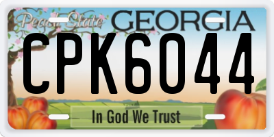 GA license plate CPK6044