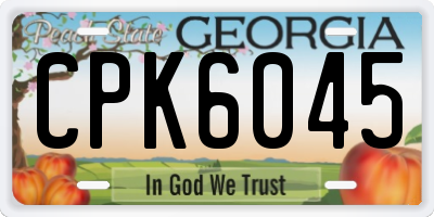 GA license plate CPK6045