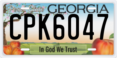 GA license plate CPK6047