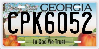 GA license plate CPK6052