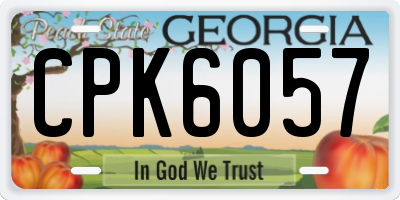 GA license plate CPK6057