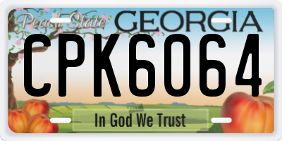 GA license plate CPK6064