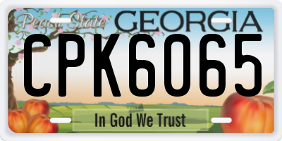 GA license plate CPK6065