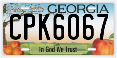 GA license plate CPK6067