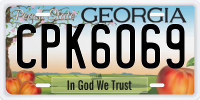 GA license plate CPK6069