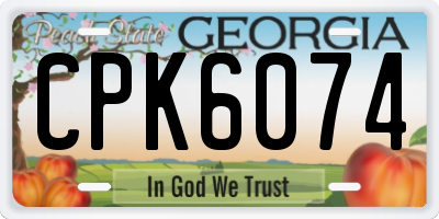 GA license plate CPK6074
