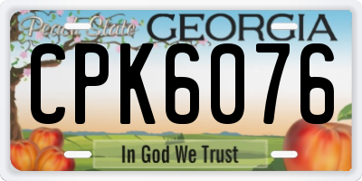 GA license plate CPK6076