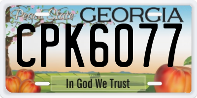 GA license plate CPK6077