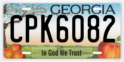 GA license plate CPK6082