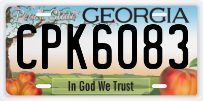 GA license plate CPK6083