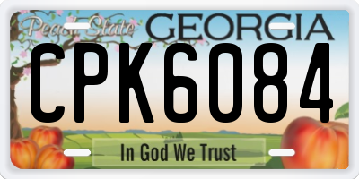 GA license plate CPK6084