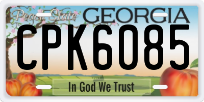 GA license plate CPK6085
