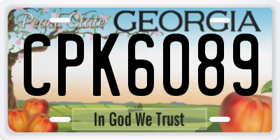 GA license plate CPK6089