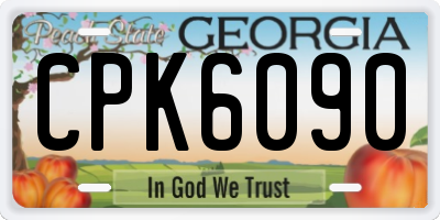 GA license plate CPK6090