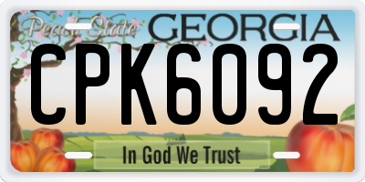 GA license plate CPK6092
