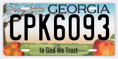 GA license plate CPK6093