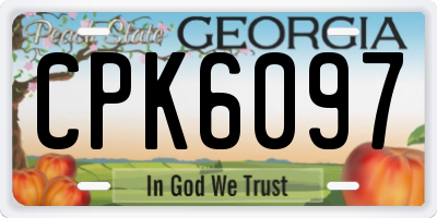 GA license plate CPK6097