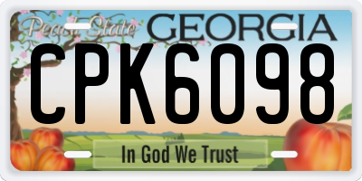 GA license plate CPK6098