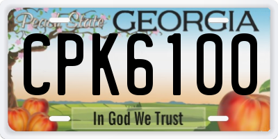 GA license plate CPK6100