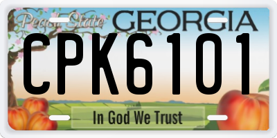 GA license plate CPK6101