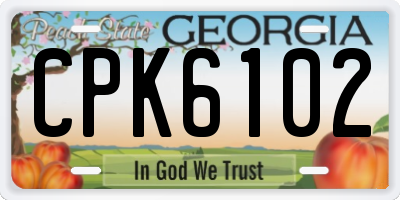 GA license plate CPK6102