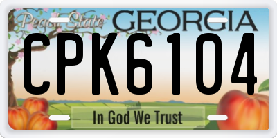 GA license plate CPK6104