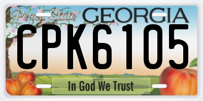 GA license plate CPK6105