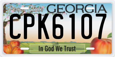 GA license plate CPK6107