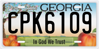 GA license plate CPK6109