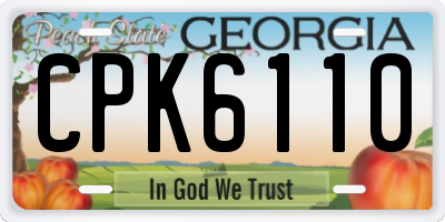 GA license plate CPK6110