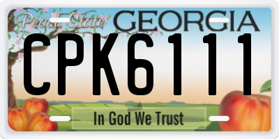 GA license plate CPK6111