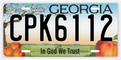 GA license plate CPK6112